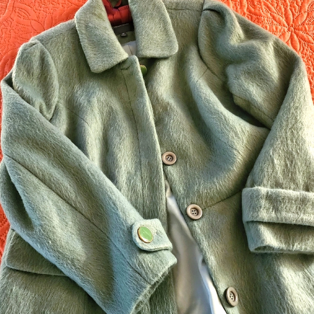 🎄🔥Flash Sale Modcloth Womens Dreamers Green Fuzzy Pea Coat